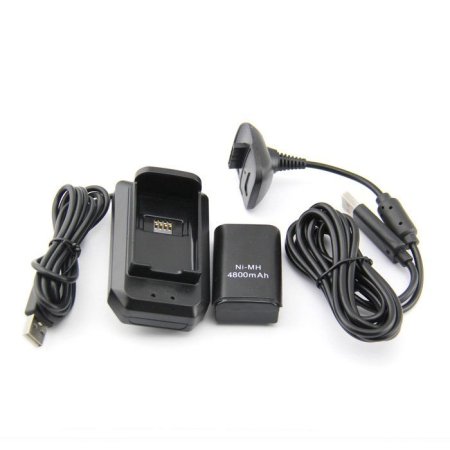 Набор аксессуаров 4 в 1 Charging Kit: Аккумулятор 1 шт + Зарядное устройство + Зарядный кабель для беспроводного геймпада (Xbox 360) 