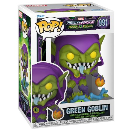 фигурки Фигурка Funko POP! Bobble: Зелёный гоблин (Green Goblin) Марвел: Удар меха: Охотники на монстров (Marvel: Mech Strike Monster Hunters) ((991) 61523) 9,5 см