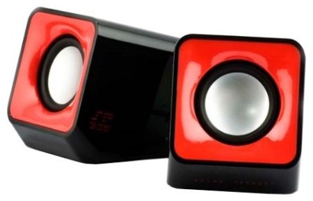 Мини-колонки ENZATEC SP305, USB, чёрные/красные (PC) 