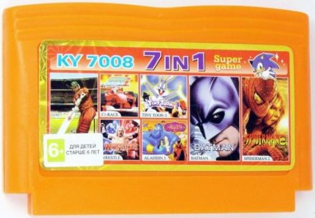    7  1 KY 7008 Batman / Spider-Man 2 / Tiny Toon 3: Crazy Castle / Aladdin 3 / F1 Race / Wrestle / International Cricket 2 (8 bit)   
