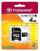 MicroSD Карта памяти 4GB (Transcend) Class 6 + SD адаптер (PC) 