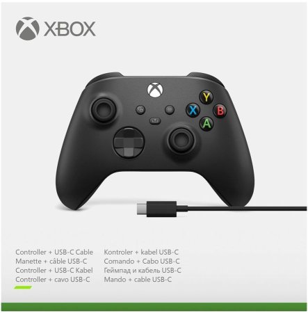   Microsoft Xbox Wireless Controller Carbon Black ( ) +  USB Type-C  (Xbox One/Series X/S/PC/Android/IOS) 