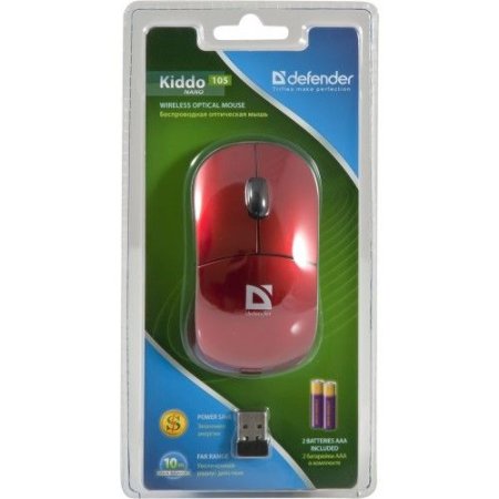 Мышь беспроводная DEFENDER Kiddo 105 Nano, мини, чёрная (PC) 