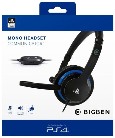 Игровая гарнитура проводная Big Ben Mono Headset Communicator (372755) Черный (Black) (PS4) для PS4