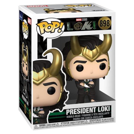фигурки Фигурка Funko POP! Bobble: Президент Локи Лафейсон (President Loki) Марвел Локи (Marvel Loki) ((898) 55743) 9,5 см