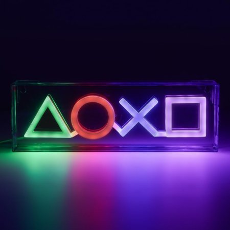 Светильник Paladone: ЛЕД Неон Подсветка (LED Neon Light) Плейстейшн (Playstation) Прозрачный (PP12716PS) 30 см