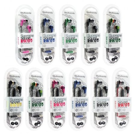Гарнитура SKULLCANDY Ink'd 2.0, Grn/Blk/Lime (PC) 