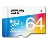 MicroSD Карта памяти 64GB Silicon Power Class 10 Elite COLORED, R/W 85/15 MB/s + SD адаптер (PC) 