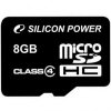 MicroSD Карта памяти 8GB Silicon Power Class 4 без адаптера (PC) 