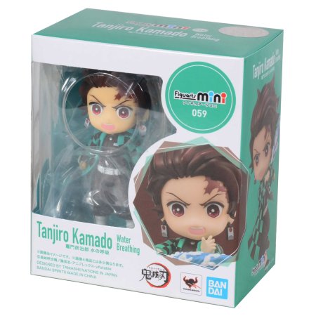Фигурка BANDAI Figuarts Mini: Танджиро Камадо Водное Дыхание (Tanjiro Kamado Water Breathing) Клинок, Рассекающий Демонов: Кимэцу-но Яиба (Demon Slayer: Kimetsu no Yaiba) (4573102621269) 9 см