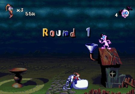 Коллекционный сборник 2 в 1 Червяк Джим (Earthworm Jim) (16BC-001) Русская Версия (16 bit) 