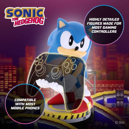  Фигурка подставка для геймпада/телефона Cable Guys Holdems: Скользящий Соник (Sliding Sonic) Еж Соник Классика (Sonic The Hedgehog Classic) (896668) 10 см 
