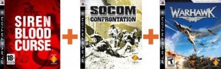   SOCOM: Confrontation + Siren Blood Curse + Warhawk   (PS3)  Sony Playstation 3