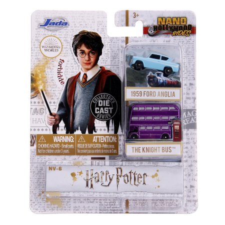  Набор из двух машинок Jada Toys Hollywood Rides: Форд Англия 1959 (1959 Ford Anglia (31620)) + Ночной Рыцарь (Knight Bus (31719)) Гарри Поттер (Harry Potter) (31615) 4 см