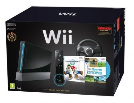     Nintendo Wii Limited Black Edition Mario Kart Pack Rus + Mario Kart + Wii Sports (5  ) + Wii Remote +   ( Nintendo Wii