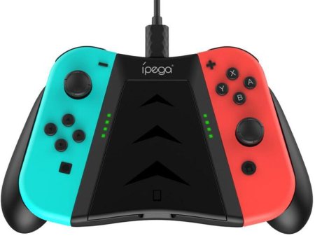 Подзаряжающий держатель для контроллеров Joy-Con + хранение картриджей iPega (PG-SW060B) (Switch)