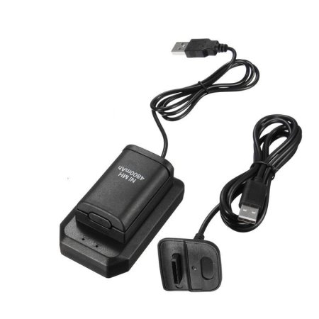 Набор аксессуаров 4 в 1 Charging Kit: Аккумулятор 1 шт + Зарядное устройство + Зарядный кабель для беспроводного геймпада (Xbox 360) 