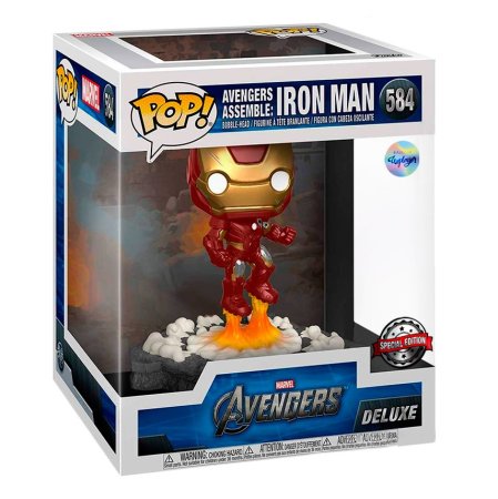 фигурки Фигурка Funko POP! Deluxe Bobble: Железный Человек (Iron Man (Assemble) (Exc)) Марвел: Мстители (Marvel Avengers) (45610) 20 см