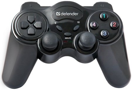 Геймпад беспроводной DEFENDER Game Master Wireless, 2 дж, 10 кн. (PC) 