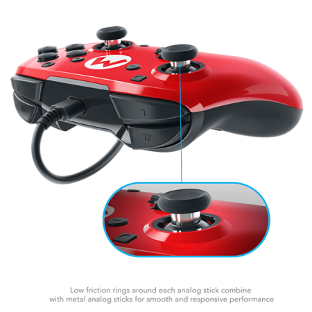 Геймпад проводной Faceoff Deluxe Pro Controller Super Mario Edition Зеленый/Красный (Switch)