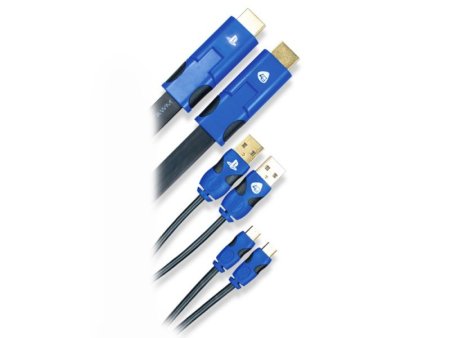  Комплект Premium Connect and Charge для соединения и зарядки (HDMI кабель 1080р, 3D, 2м плоский и зарядный сдвоенный кабель 1,8м) (PS4) 