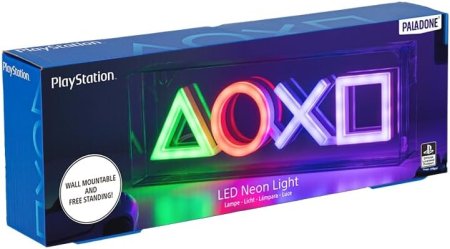  Светильник Paladone: ЛЕД Неон Подсветка (LED Neon Light) Плейстейшн (Playstation) Прозрачный (PP12716PS) 30 см