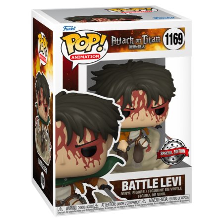 фигурки Фигурка Funko POP! Animation: Боевой Леви в крови (Battle Levi (BD) (Exc)) Атака Титанов С3 (Attack On Titan S3) ((1169) 58751) 9,5 см