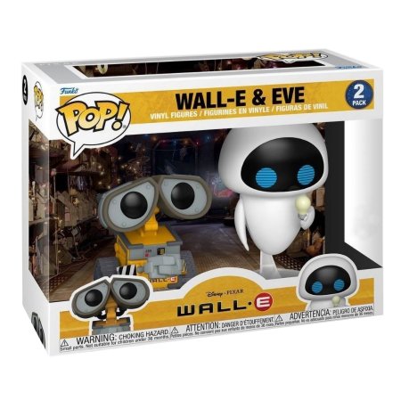 фигурки Набор из двух фигурок Funko POP! Disney: Валл-И и Ева с Лампочкой (Wall-E & Bulb Eve (Exc)) Валл-И (Wall-E) (58689) 9,5 см