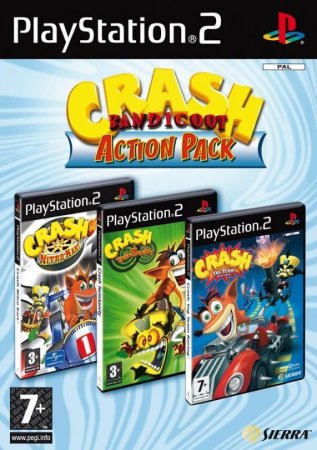 Crash Bandicoot Action Pack (Nitro Kart + Twinsanity + Tag Team Racing) (PS2)