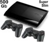 Игровая приставка Sony PlayStation 3 Super Slim (500 Gb) Rus Black (чёрная) + 2 Беспроводных контроллера DualShock 3