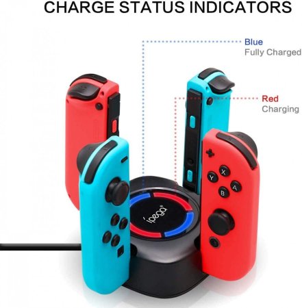Зарядная станция для 4-х контроллеров Joy-Con iPega (PG-9177) (Switch)