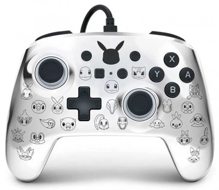   PowerA Enhanced Wired Controller for Switch  Pikachu Black & Silver (Switch)