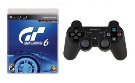   Sony DualShock 3 Black () + Gran Turismo 6 (PS3) 