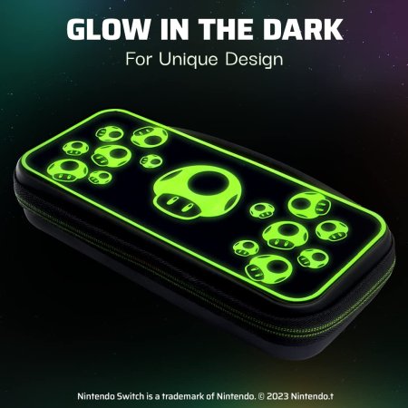 Сумка для аксессуаров и консоли PDP Travel Case Plus Super Mario (1-UP Glow In The Dark) (070076) (Slim Size) (Switch/OLED/Lite)