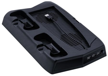 Подставка для вертикальной установки консоли PlayStation 5 Digital Edition + охлаждение + зарядная станция для 2-х геймпадов + держатель для дисков (P5-010-2) (PS5)