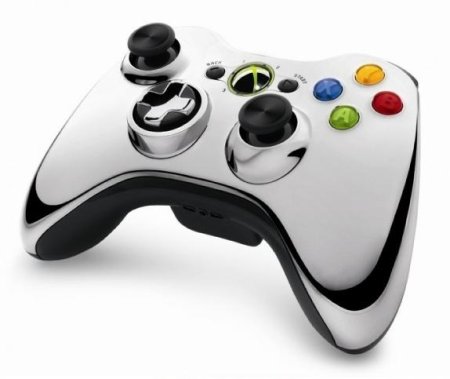 Геймпад беспроводной Wireless Controller для Xbox 360 Chrome Silver (Хромированный серебряный) Оригинал (Xbox 360) 