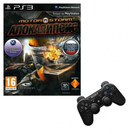   MotorStorm:  (Apocalypse   +  Dualshock Wireless Black (PS3)  Sony Playstation 3