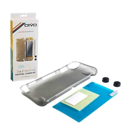Набор 3 в 1 OIVO Crystal Cover Kit (IV-SW666) Прозрачный черный (Switch Lite)