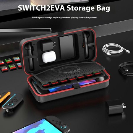 Сумка для аксессуаров и консоли OIVO Carry Case (IV-SW288) Черный/Красный (Black/Red) (Switch OLED/Switch 2)