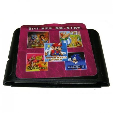   5  1 SB 5107 Aladdin + Asterix: Great Rescue + Super Mario World + Desert Demolition + Sonic 2   (16 bit) 
