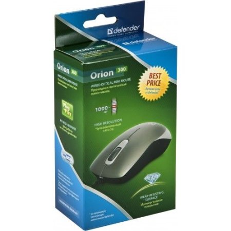 Мышь DEFENDER Orion 300, мини, серая (PC) 