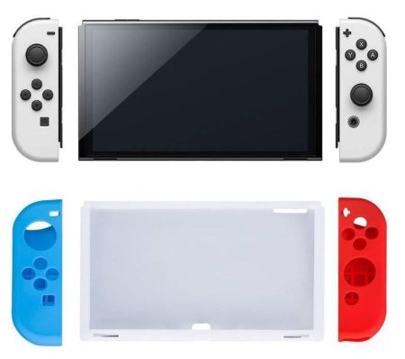 Силиконовый чехол Silicone Case OIVO (IV-SW155RB) Красный/Синий (Switch OLED)