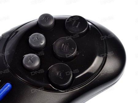 Геймпад проводной 16 bit Super Drive 2 Controller узкий разъем 9 Pin (Черный) (16 bit)