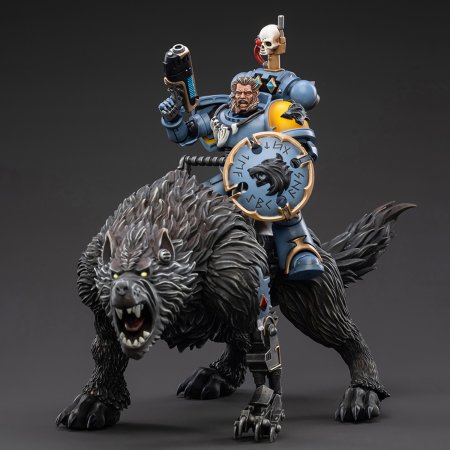 Набор из двух фигурок JoyToy: Кавалерия Громовых Волков Фроде 1:18 (Thunderwolf Cavalry Frode 1:18) Вархаммер 40K Космические Волки (Warhammer 40K Space Wolves) (JT3099) 33 см Персонажи игр