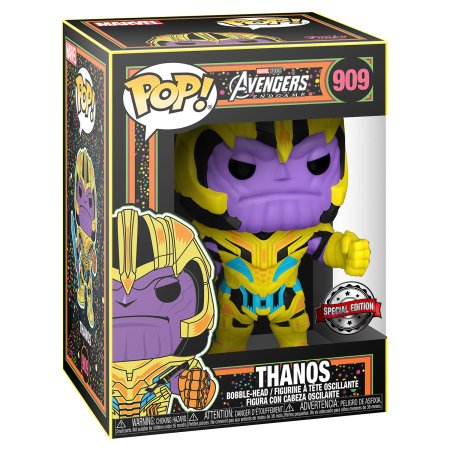 фигурки Фигурка Funko POP! Bobble: Танос (Ультрафиолет) (Thanos (Black Light) (Exc)) Мстители: Финал (Avengers: Endgame) (57926) 9,5 см