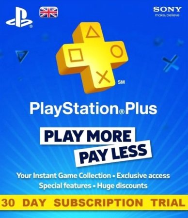 Код на активацию пробной подписки PlayStation Plus Card на 30 дней (PS3)