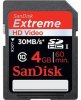 SDHC Карта памяти 4GB SanDisk Class 10 Extreme 30MB/s HD Video (PC) 