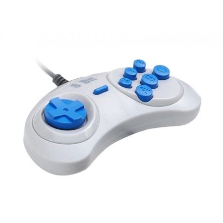 Геймпад проводной 8 bit Controller узкий разъем 9 Pin (Форма Sega) (Серый) для 8 bit, Денди (Dendy)