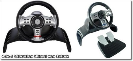 Руль Saitek 4 в 1 Vibration Wheel PS3/PS2/PC/Xbox 360 (Xbox 360) 