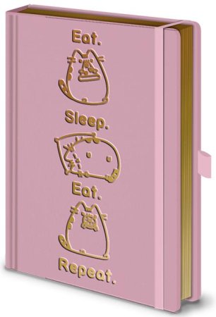 Записная книжка Pyramid: Ешь. Спи. Ешь. Повторяй. (Eat. Sleep. Eat. Repeat.) Кот Пушин (Pusheen) (SR72508) А5
